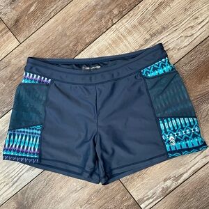 Free Country swim, active wear, athletic blue shorts